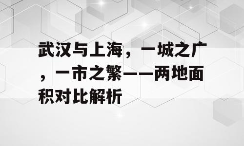 武汉与上海，一城之广，一市之繁——两地面积对比解析