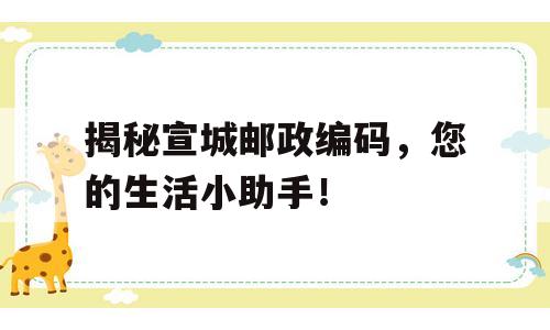 揭秘宣城邮政编码，您的生活小助手！