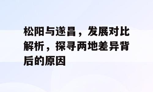 松阳与遂昌，发展对比解析，探寻两地差异背后的原因