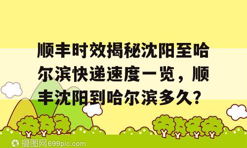 顺丰时效揭秘沈阳至哈尔滨快递速度一览，顺丰沈阳到哈尔滨多久？