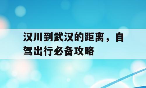 汉川到武汉的距离，自驾出行必备攻略