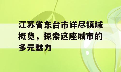江苏省东台市详尽镇域概览，探索这座城市的多元魅力