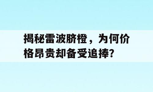 揭秘雷波脐橙，为何价格昂贵却备受追捧？