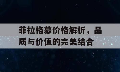 菲拉格慕价格解析，品质与价值的完美结合