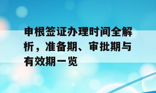 申根签证办理时间全解析，准备期、审批期与有效期一览