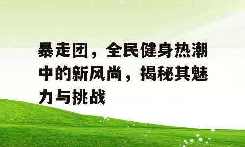 暴走团，全民健身热潮中的新风尚，揭秘其魅力与挑战