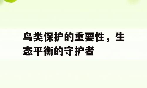 鸟类保护的重要性，生态平衡的守护者