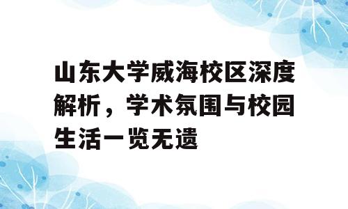 山东大学威海校区深度解析，学术氛围与校园生活一览无遗