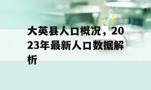 大英县人口概况，2023年最新人口数据解析