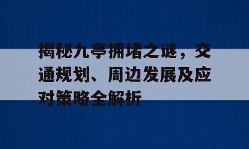 揭秘九亭拥堵之谜，交通规划、周边发展及应对策略全解析