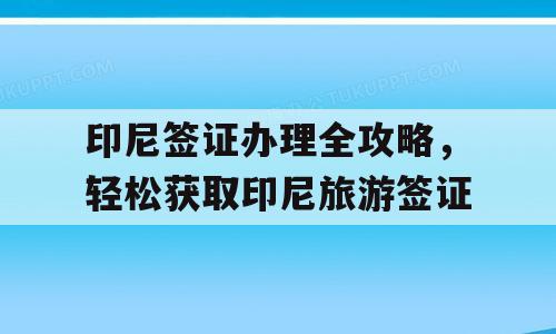 印尼签证办理全攻略，轻松获取印尼旅游签证