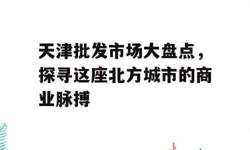 天津批发市场大盘点，探寻这座北方城市的商业脉搏