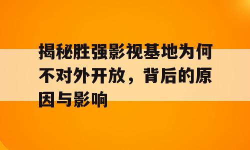 揭秘胜强影视基地为何不对外开放，背后的原因与影响