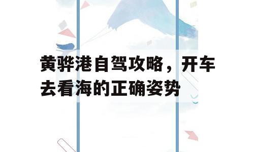 黄骅港自驾攻略，开车去看海的正确姿势