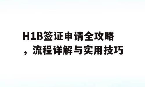 H1B签证申请全攻略，流程详解与实用技巧