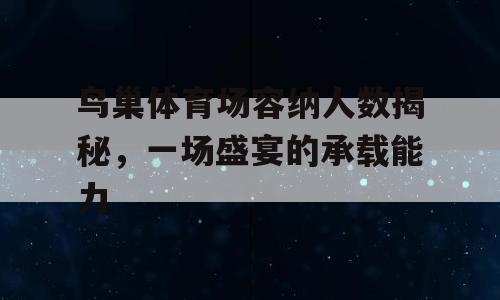鸟巢体育场容纳人数揭秘，一场盛宴的承载能力