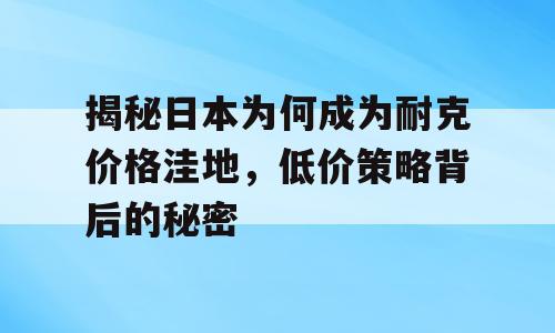 揭秘日本为何成为耐克价格洼地，低价策略背后的秘密