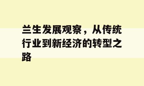 兰生发展观察，从传统行业到新经济的转型之路