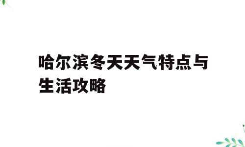 哈尔滨冬天天气特点与生活攻略