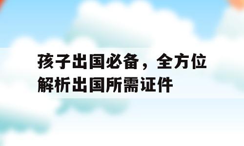 孩子出国必备，全方位解析出国所需证件