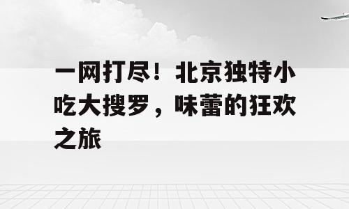 一网打尽！北京独特小吃大搜罗，味蕾的狂欢之旅