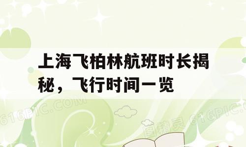 上海飞柏林航班时长揭秘，飞行时间一览