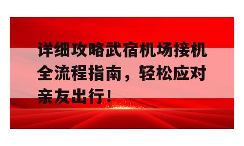 详细攻略武宿机场接机全流程指南，轻松应对亲友出行！