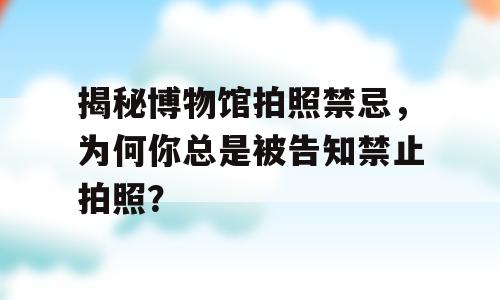 揭秘博物馆拍照禁忌，为何你总是被告知禁止拍照？