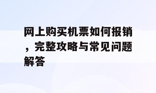 网上购买机票如何报销，完整攻略与常见问题解答