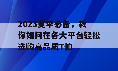 2023夏季必备，教你如何在各大平台轻松选购高品质T恤