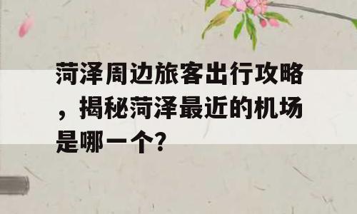 菏泽周边旅客出行攻略，揭秘菏泽最近的机场是哪一个？