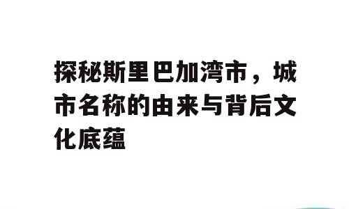 探秘斯里巴加湾市，城市名称的由来与背后文化底蕴