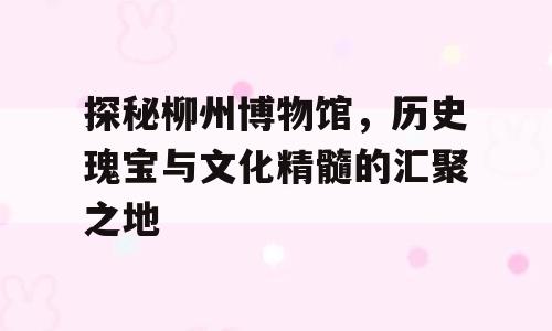 探秘柳州博物馆，历史瑰宝与文化精髓的汇聚之地