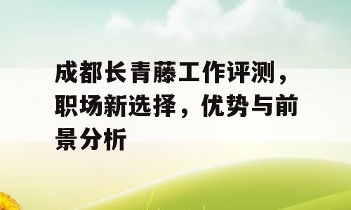 成都长青藤工作评测，职场新选择，优势与前景分析