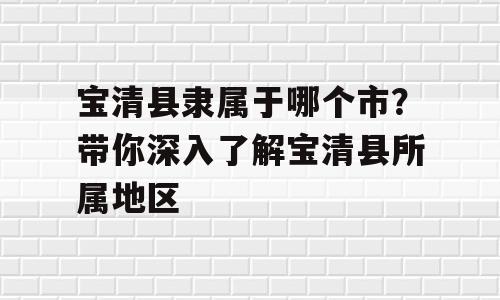 宝清县隶属于哪个市？带你深入了解宝清县所属地区