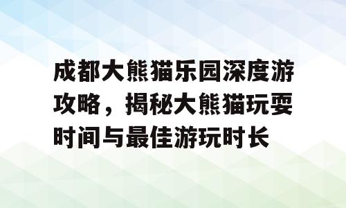 成都大熊猫乐园深度游攻略，揭秘大熊猫玩耍时间与最佳游玩时长