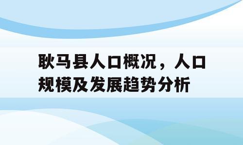 耿马县人口概况，人口规模及发展趋势分析