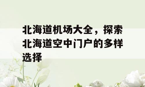 北海道机场大全，探索北海道空中门户的多样选择