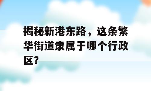 揭秘新港东路，这条繁华街道隶属于哪个行政区？