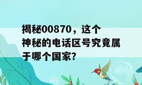 揭秘00870，这个神秘的电话区号究竟属于哪个国家？
