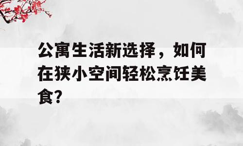 公寓生活新选择，如何在狭小空间轻松烹饪美食？