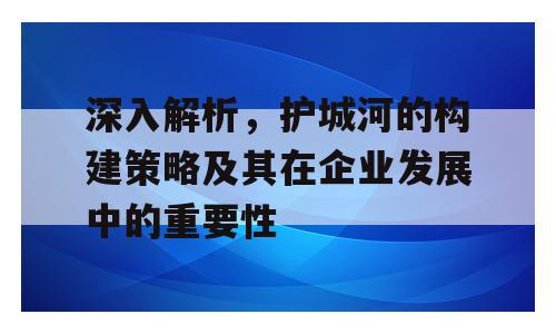 深入解析，护城河的构建策略及其在企业发展中的重要性