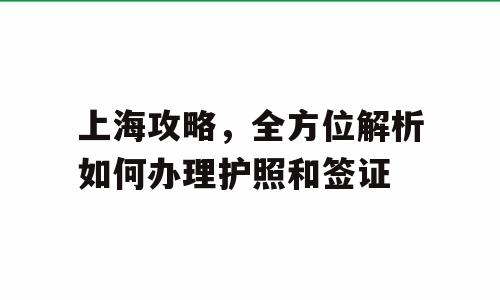 上海攻略，全方位解析如何办理护照和签证