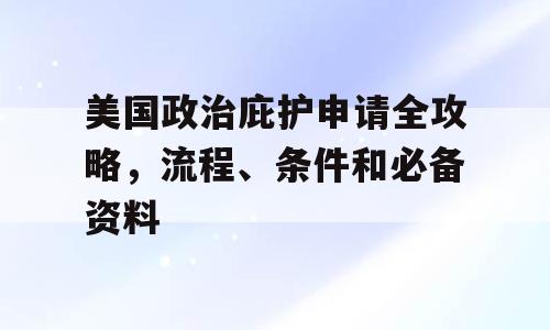 美国政治庇护申请全攻略，流程、条件和必备资料
