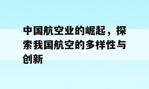 中国航空业的崛起，探索我国航空的多样性与创新