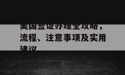 美国签证办理全攻略，流程、注意事项及实用建议