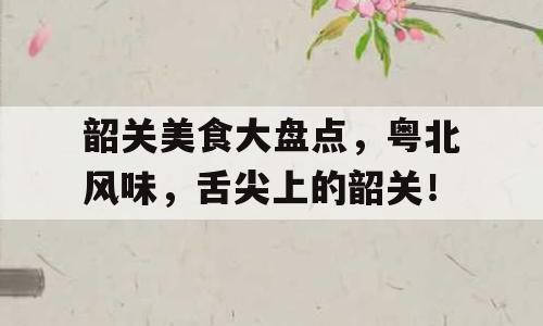 韶关美食大盘点，粤北风味，舌尖上的韶关！