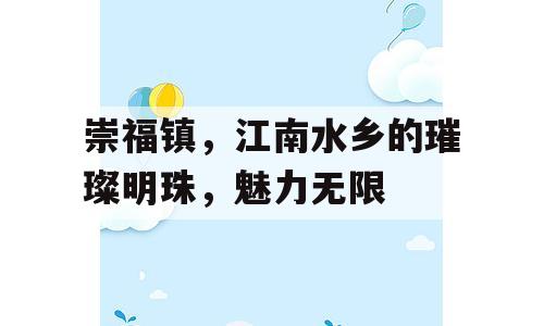 崇福镇，江南水乡的璀璨明珠，魅力无限