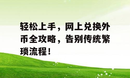 轻松上手，网上兑换外币全攻略，告别传统繁琐流程！