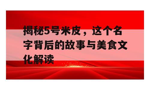 揭秘5号米皮，这个名字背后的故事与美食文化解读